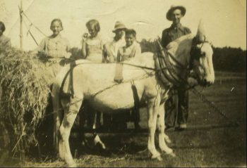 Jack White (hatless boy) with his cotton mules