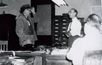 Jack White in a Railway Express office in Cookeville, Tennessee.